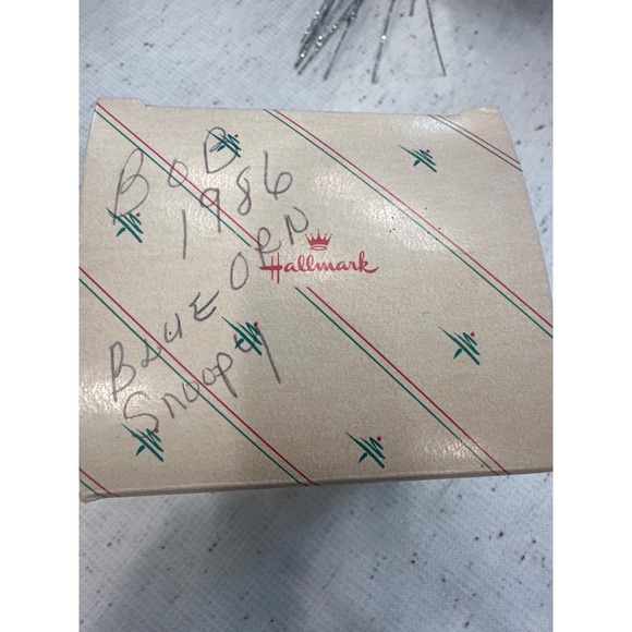 Hallmark Peanuts Snoopy Woodstock 1986 Glass Keepsake Christmas Ornament vintage - Picture 8 of 8